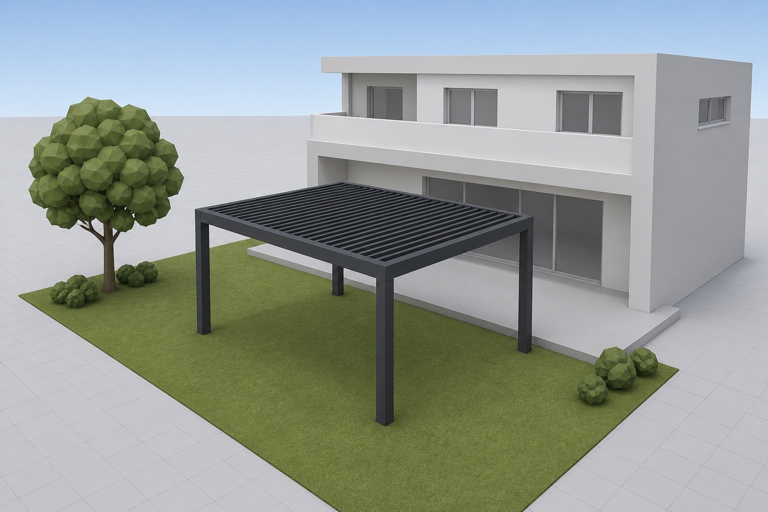 Design any pergola, in real time. — Anthracite finish